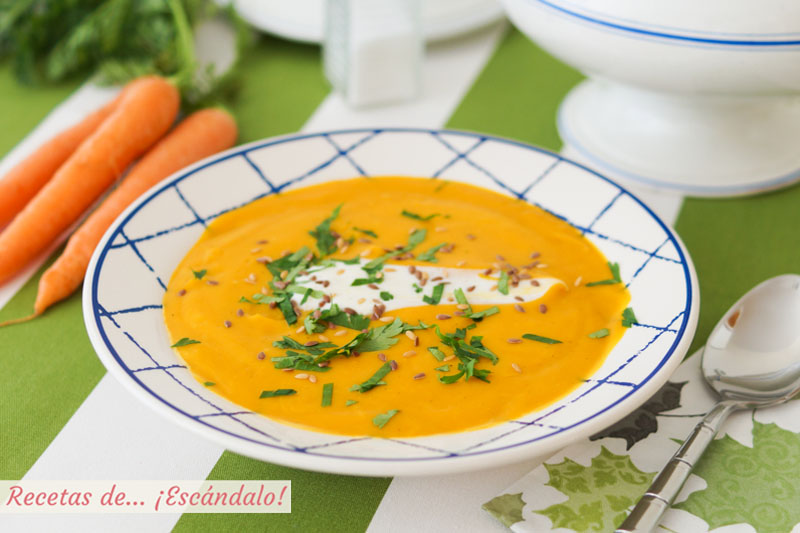 Crema de zanahoria, muy facil y cremosa