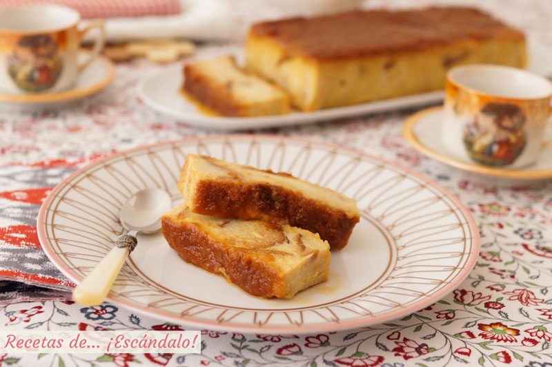 Pan de Calatrava o pudin de pan. Postre tipico de Murcia