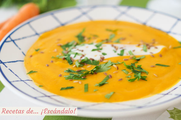 Receta de crema de zanahoria, muy facil y cremosa