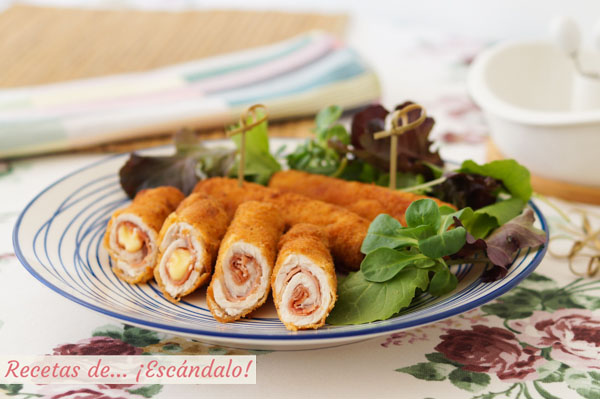 Receta de flamenquines cordobeses caseros. Tapa tradicional