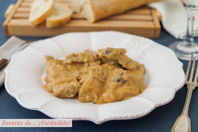 Fricando de ternera y setas, una receta tradicional catalana deliciosa