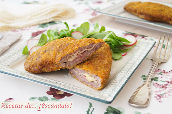 Receta facil de cordon bleu tradicional de ternera