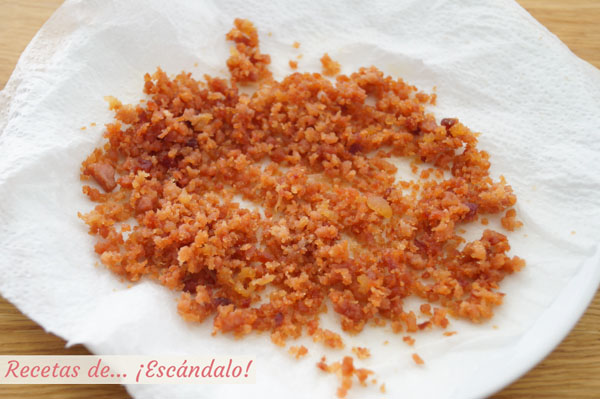 Crujiente de jamon serrano picado