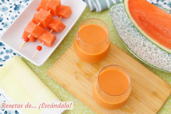 Receta de gazpacho de sandia, refrescante y de sabor suave