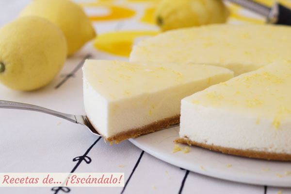 Receta de tarta de limon y queso fria, muy facil y sin horno