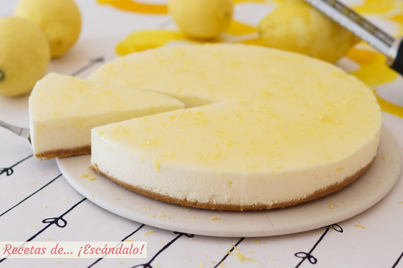 Tarta de limon y queso fria. Receta muy facil y sin horno
