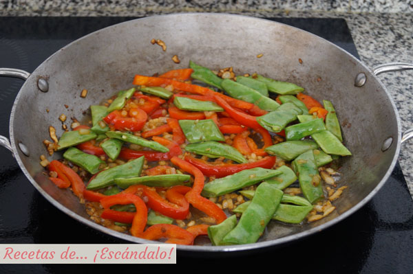 Verduras para el arroz con costillas de cerdo