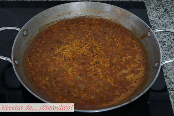 Arroz con gambas casero