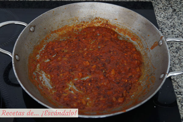 Sofrito para arroz con gambas