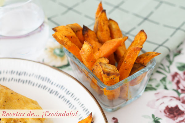 Receta de boniatos o batatas al horno con especias, una guarnicion ideal