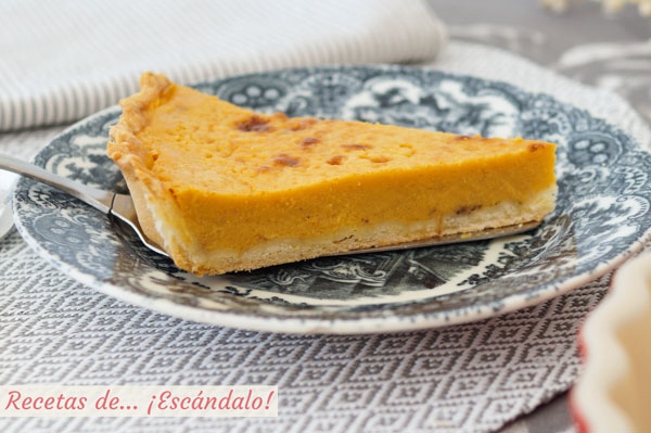 Receta de pastel o tarta de calabaza, la famosa tarta pumpkin pie americana