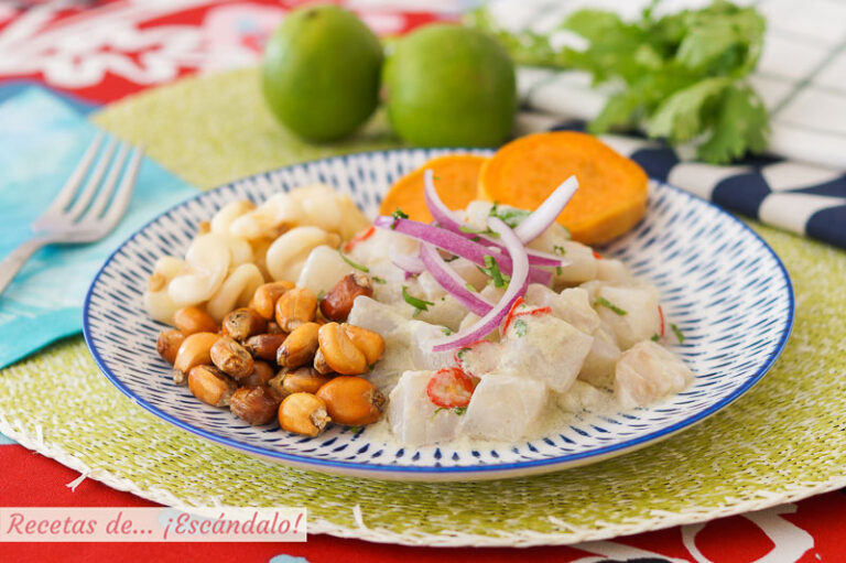 Ceviche peruano de corvina con leche de tigre, muy fácil y rico