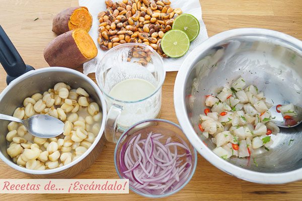 Como hacer ceviche peruano de corvina con leche de tigre, muy facil y rico