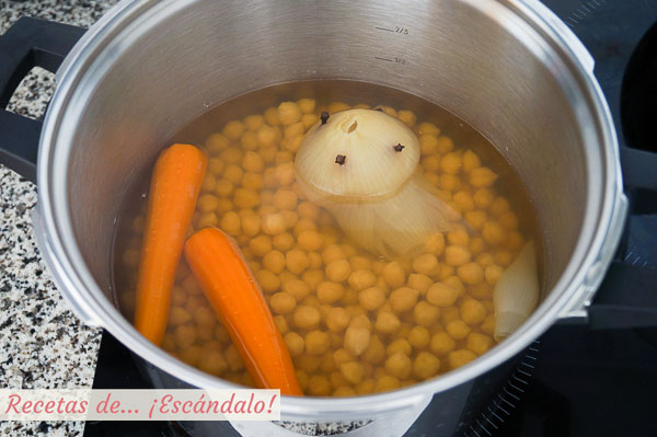 Garbanzos cocidos para potaje