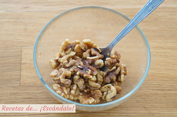 Nueces tostadas en microondas