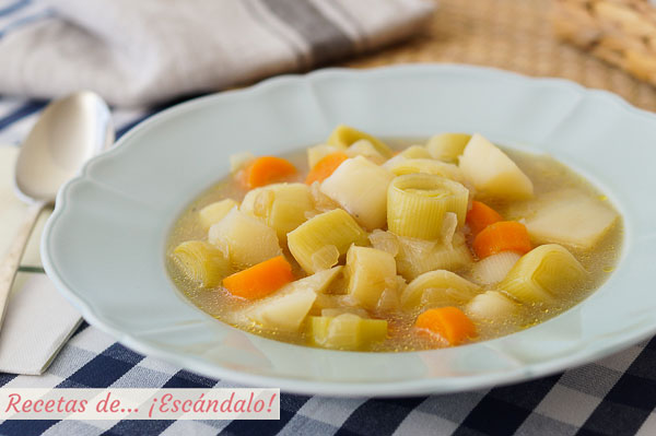 Receta de porrusalda tradicional, muy sencilla y saludable