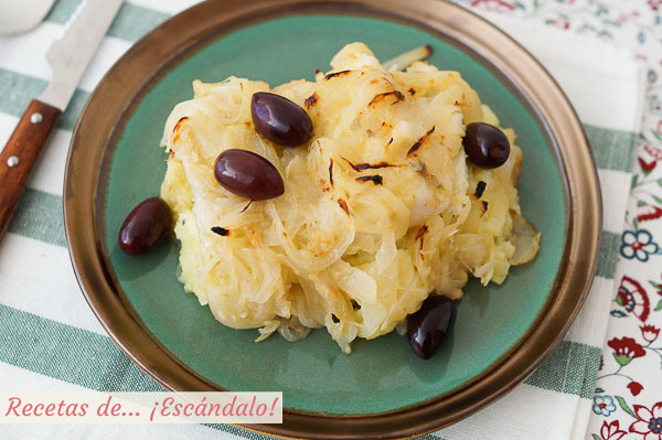 Como hacer bacalao a la portuguesa al horno, al estilo a Margarida da Praca