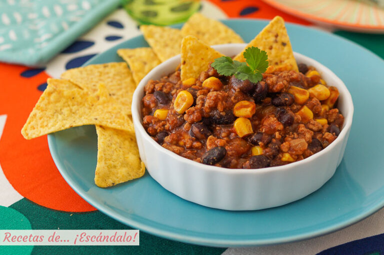Receta de chili con carne, muy fácil y con mucho sabor
