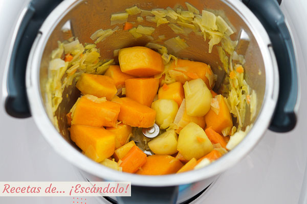 Ingredientes para crema de calabaza thermomix
