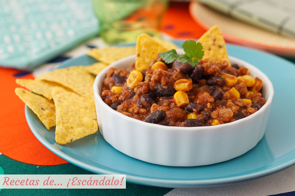 Receta de chili con carne, muy facil y con mucho sabor