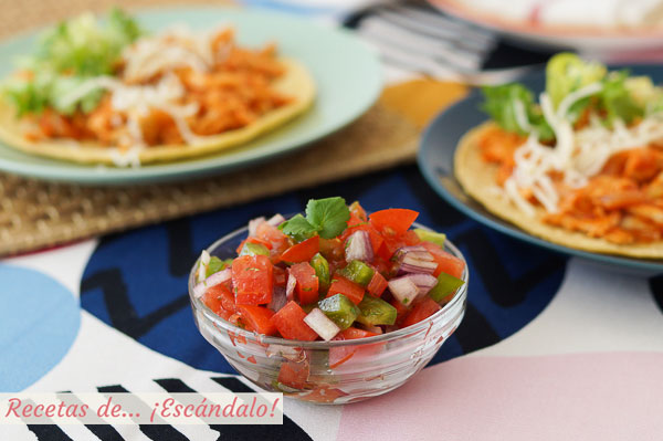 Receta de pico de gallo, una salsa mexicana muy facil