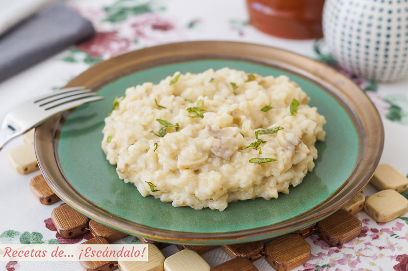 Risotto de champinones con Thermomix, cremoso y riquisimo