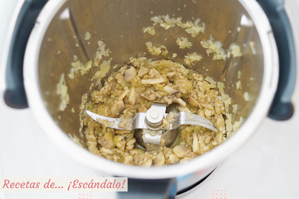 Sofrito de cebolla y champinones para risotto thermomix