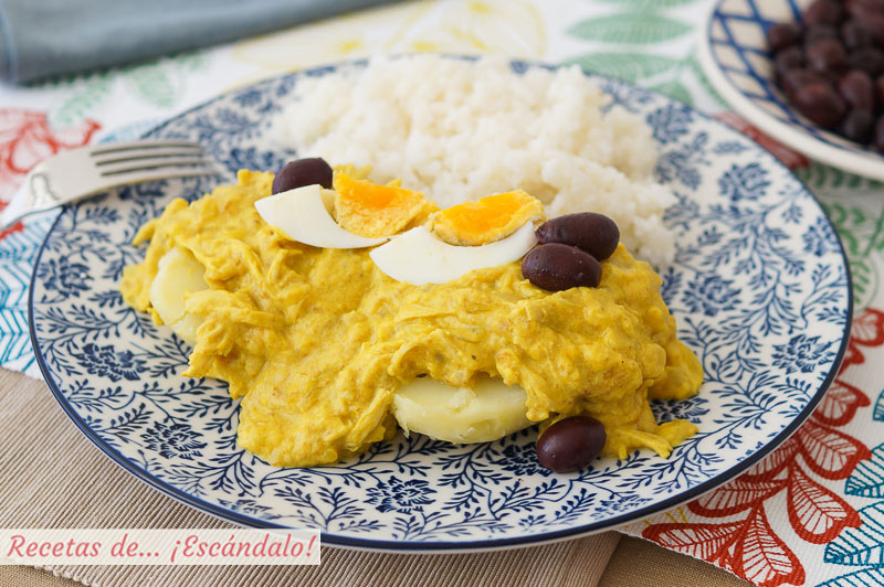 Aji de gallina. Receta peruana tradicional y deliciosa