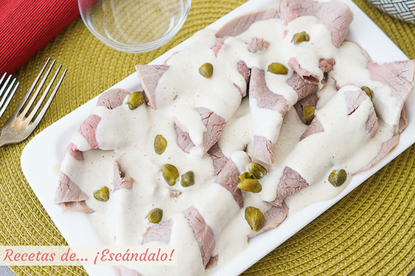 Como hacer vitello tonnato o vitel tone. Receta tradicional italiana