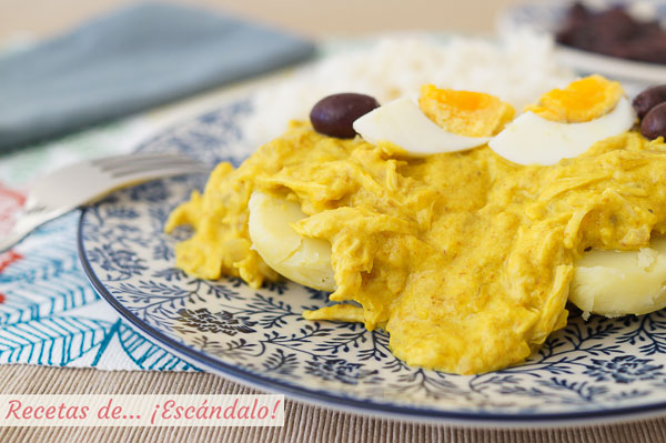 Receta de aji de gallina peruano tradicional
