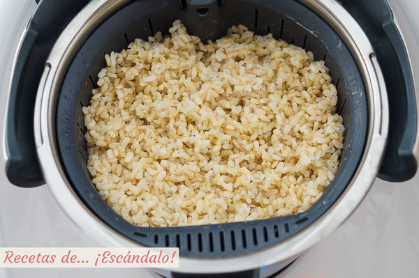 Arroz integral cocido con thermomix