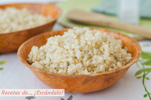 Receta de arroz integral cocido de guarnicion con Thermomix
