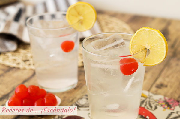 Receta de Tom Collins, un coctel con ginebra muy sencillo y refrescante