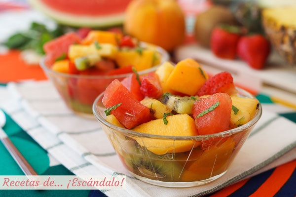 Receta de macedonia de frutas casera, el postre mas saludable y sabroso