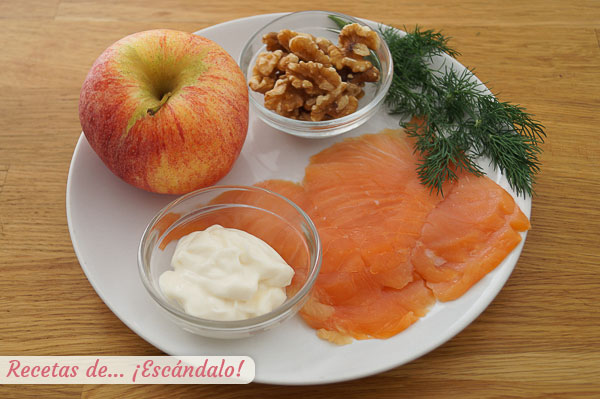 Ingredientes canapes salmon ahumado