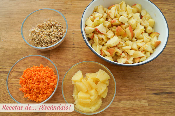 Ingredientes ensalada navidena de manzana