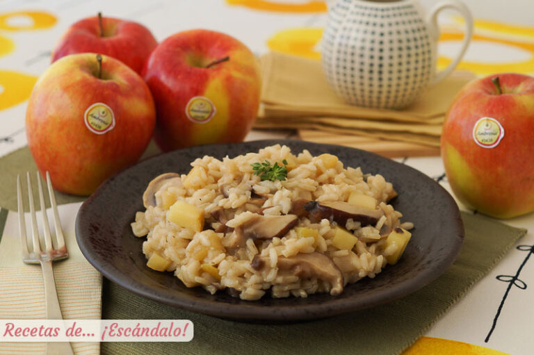 Risotto de setas y manzana, una combinación deliciosa y diferente