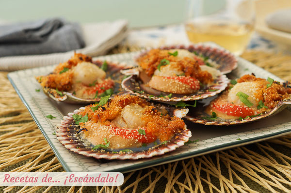Receta de zamburinas al horno con un sofrito muy sabroso