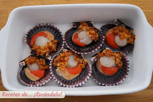 Zamburinas al horno con sofrito