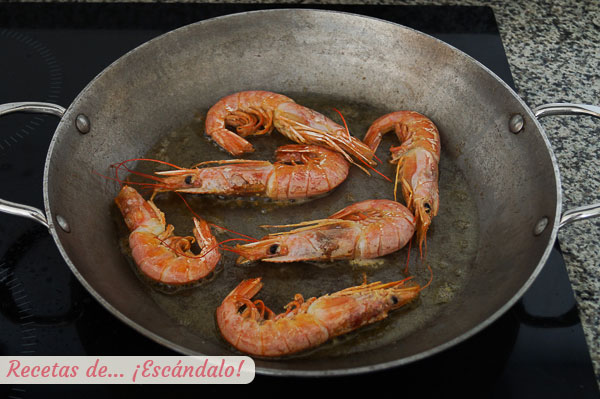 Gambones para zarzuela de marisco