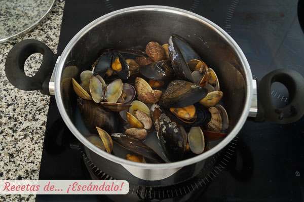 Mejillones y almejas para zarzuela