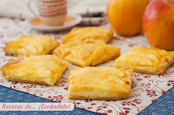 Receta de tarta de manzana en Thermomix con hojaldre y crema pastelera