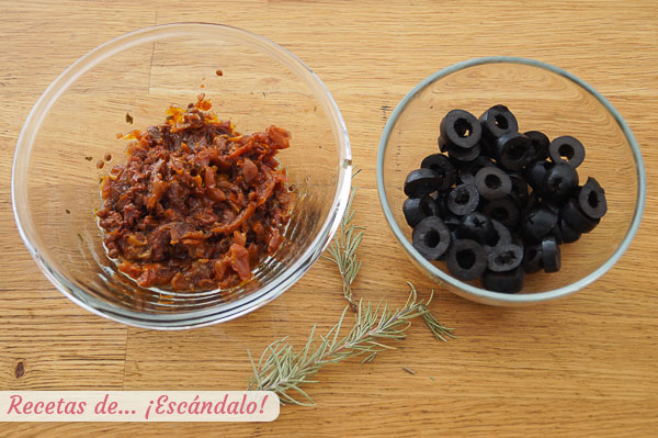 Ingredientes topping para focaccia