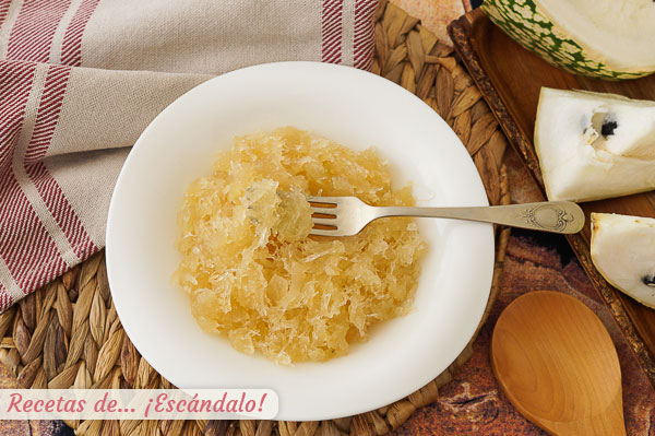 Como hacer cabello de angel casero de calabaza, un dulce exquisito