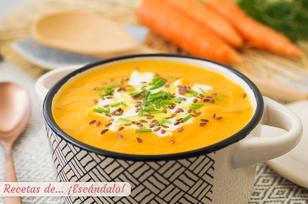 Receta de crema de zanahoria con thermomix, cremosa y muy rica