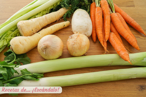 Verduras escudella catalana i carn d olla