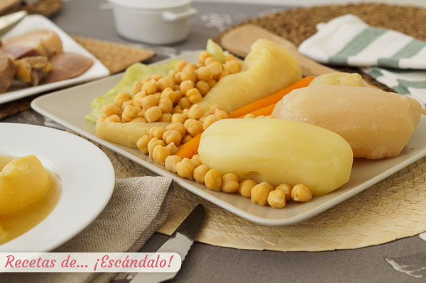 Verduras y garbanzos escudella catalana