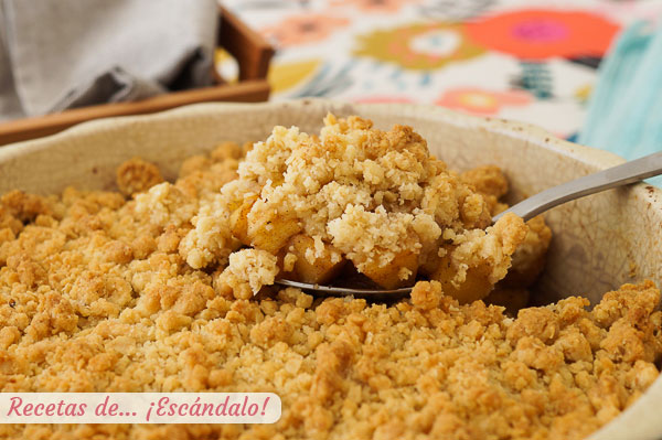 Receta de crumble de manzana o apple crisp, un postre fantastico