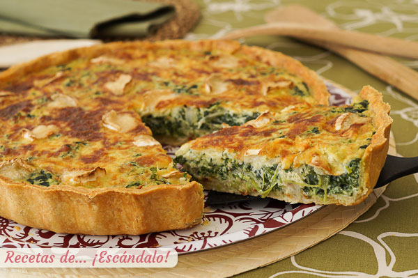 Receta de quiche de espinacas y queso de cabra con masa quebrada casera