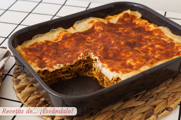 Como hacer lasana de carne a la bolonesa con Thermomix y su bechamel, irresistible